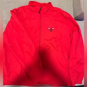 Red Chicago Bulls Staff Exclusive Windbreaker Jacket